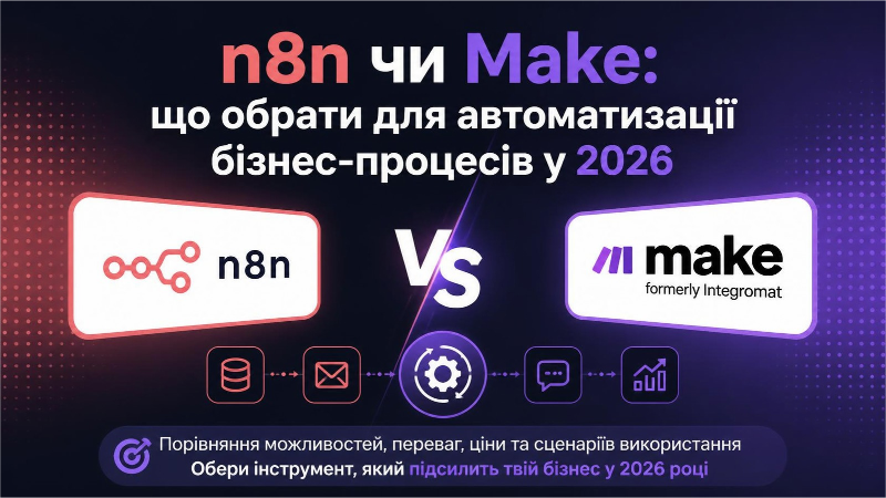 n8n чи Make: що обрати для автоматизації бізнес-процесів у 2026